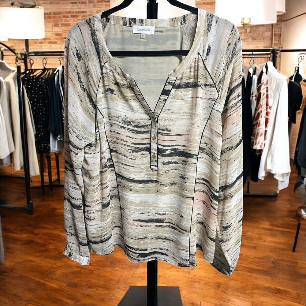 calvin klein blouse xl long sleeve